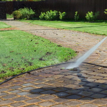 terras schoonspuiten